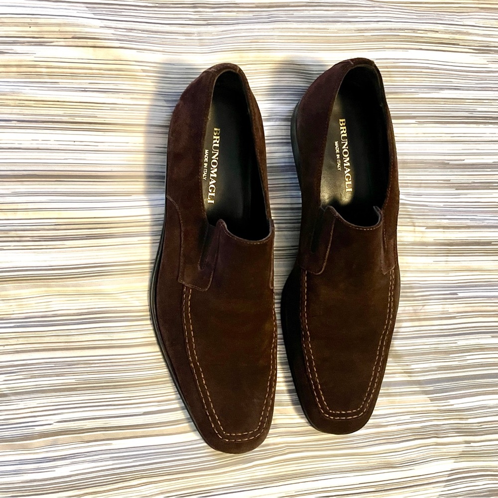 Brown Suede Bruno Magli Raging Slip On Loafer